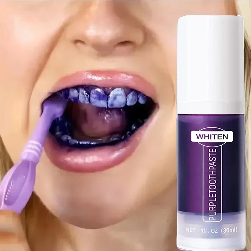 Purple cleaning Teeth