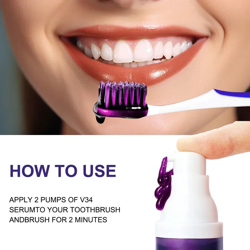 Purple cleaning Teeth